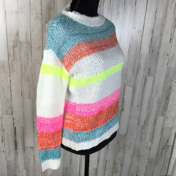 Love X Design Nordstrom Neon Stripe Sweater Top - Picture 4 of 6